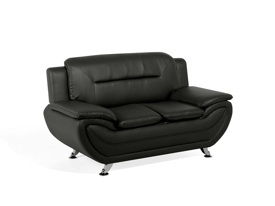 SHIRAZ 3+2 PU FAUX LEATHER SOFA SET – Black, Grey, Black-White
