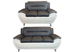 SHIRAZ 3+2 PU FAUX LEATHER SOFA SET – Black, Grey, Black-White