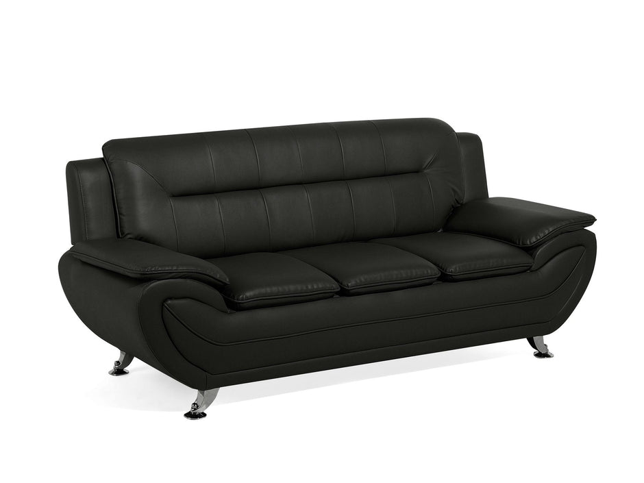 SHIRAZ 3+2 PU FAUX LEATHER SOFA SET – Black, Grey, Black-White