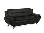 SHIRAZ 3+2 PU FAUX LEATHER SOFA SET – Black, Grey, Black-White