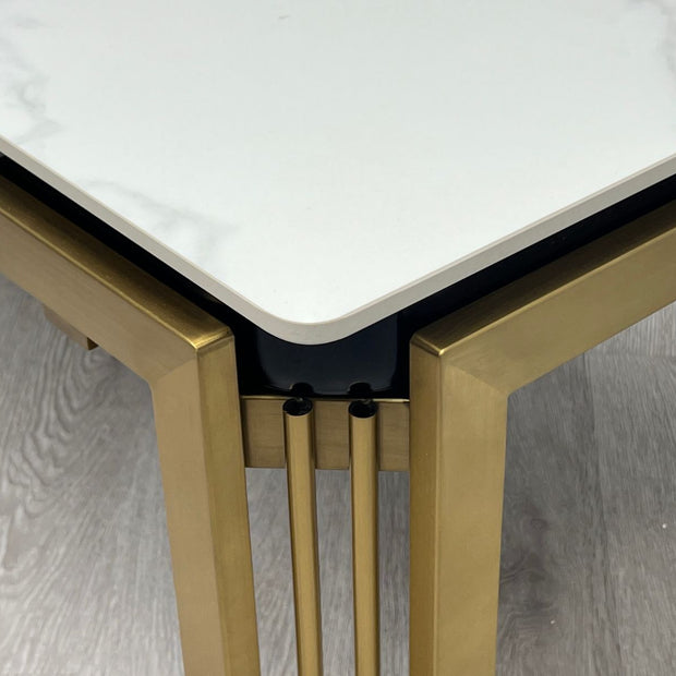 Sorrento Rectangle Ceramic Gold Coffee Table