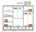 Sycylia Black High Gloss 3 Doors 4 Drawer Sliding Wardrobe 255cm