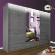 Sycylia Black High Gloss 3 Doors 4 Drawer Sliding Wardrobe 255cm