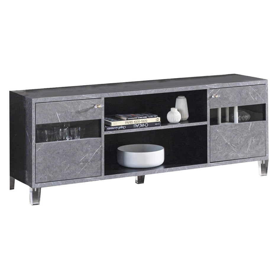 Ben Company Vittoria Grey Italian Entertainment Tv Unti and Single Doors/Vitrine