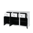 Torino White Wood Frame And 3 Drawer 3 Door Wood Sideboard Cabinet