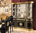 Luxury Venus Italian Black-Gold 4 Door Display Cabinet By TuttoMobili Italia