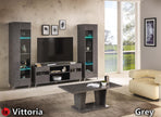 Ben Company Vittoria Grey Italian Entertainment Tv Unti and Single Doors/Vitrine