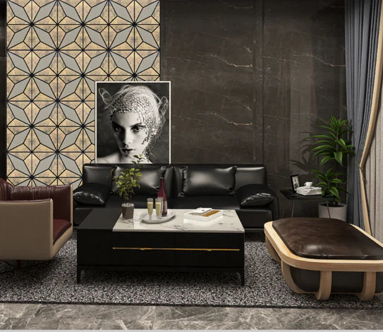 Wall Panel 010 B/ Antique M-Gold - 60x240x1.7cm per panel