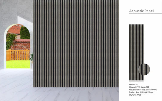 Wall Panel 013A / PS G-Grey (Acoustic) - 60x240x1.8cm per panel