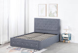 Alice Ottoman PU Faux leather Bed Frames With Faux leather Diamonte Head board
