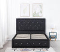 Alice Ottoman PU Faux leather Bed Frames With Faux leather Diamonte Head board
