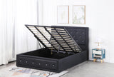Alice Ottoman PU Faux leather Bed Frames With Faux leather Diamonte Head board