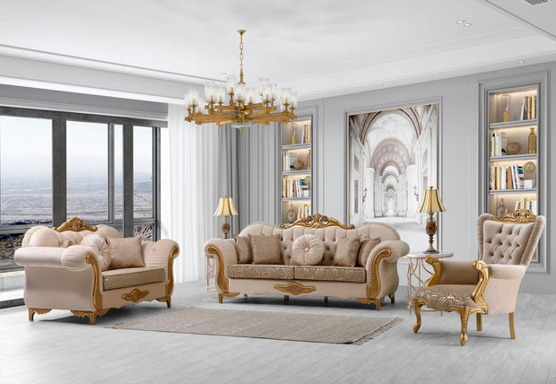 DYNASTY ARABIAN DESIGN BLACK-SILVER SOFA SET