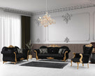 DYNASTY ARABIAN DESIGN BLACK-SILVER SOFA SET