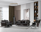 DYNASTY ARABIAN DESIGN BLACK-SILVER SOFA SET