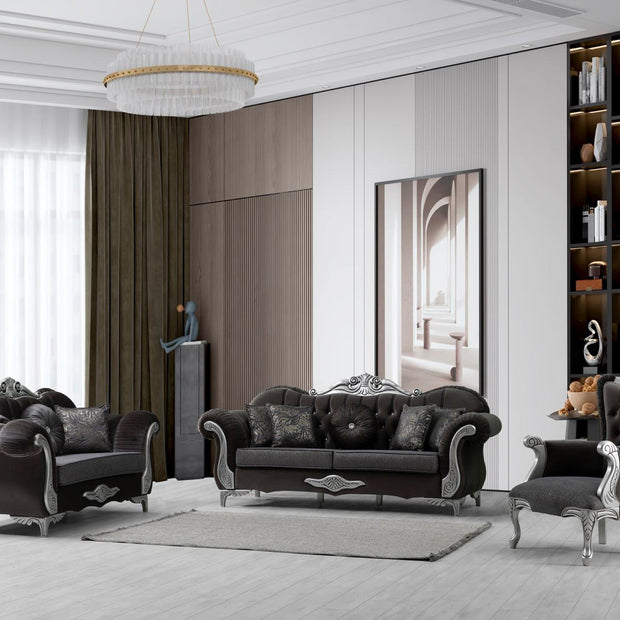 DYNASTY ARABIAN DESIGN BLACK-GOLD SOFA SET