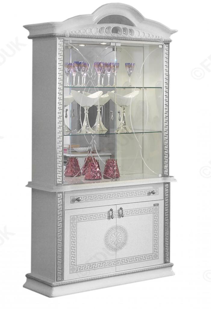NEW VENUS CLASSIC ITALIAN LOUNG/ DINING ROOM HIGH GLOSS WHITE -SILVER  BEN COMPANY