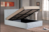 Alice Ottoman PU Faux leather Bed Frames With Faux leather Diamonte Head board