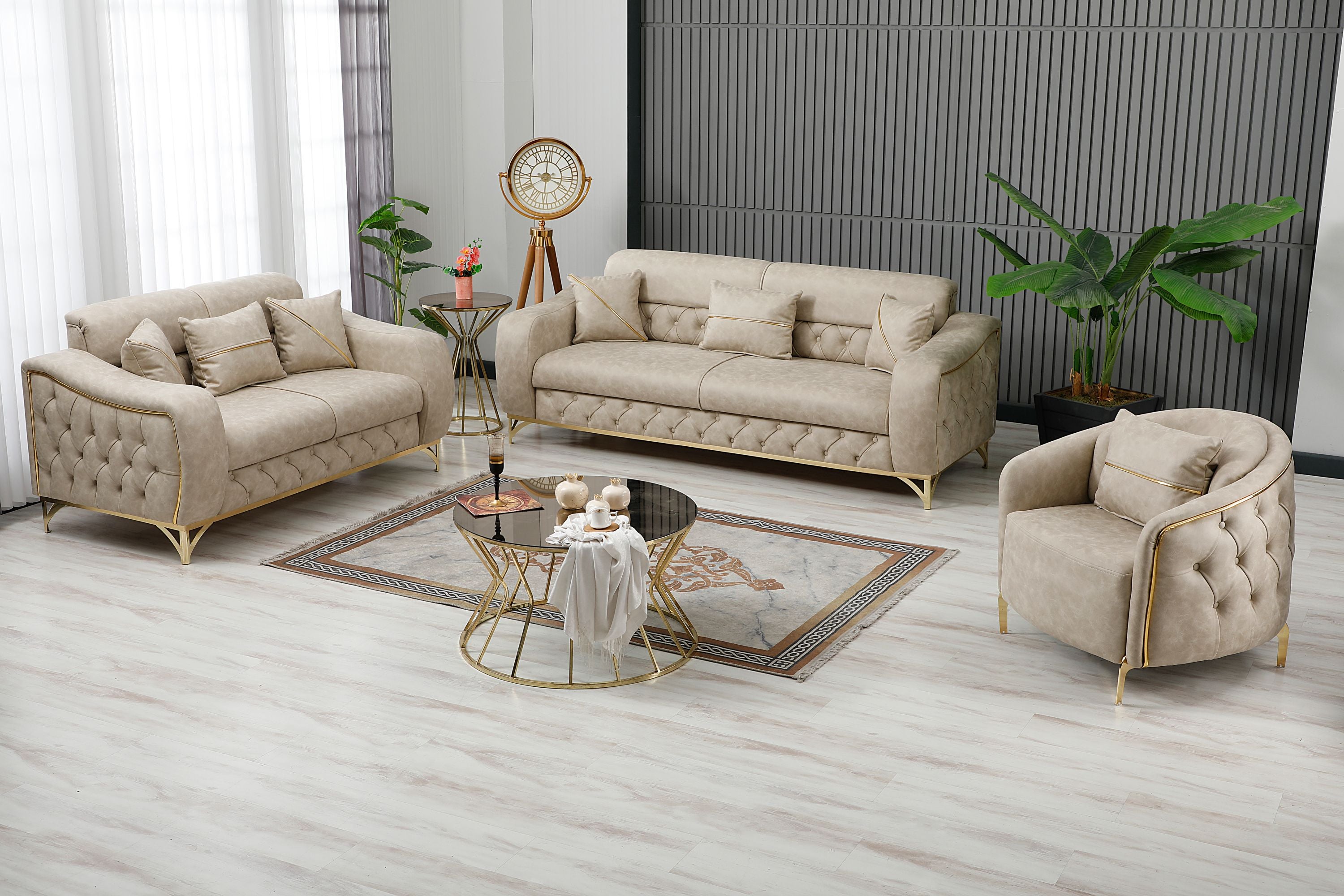Zentara Chesterfield Sofa Bed Set