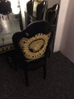 VENUS ITALIAN HIGH GLOSS EXTEND-DINING TABLE B-GOLD+ 6 MEDUSA FACE HEAD CHAIRS