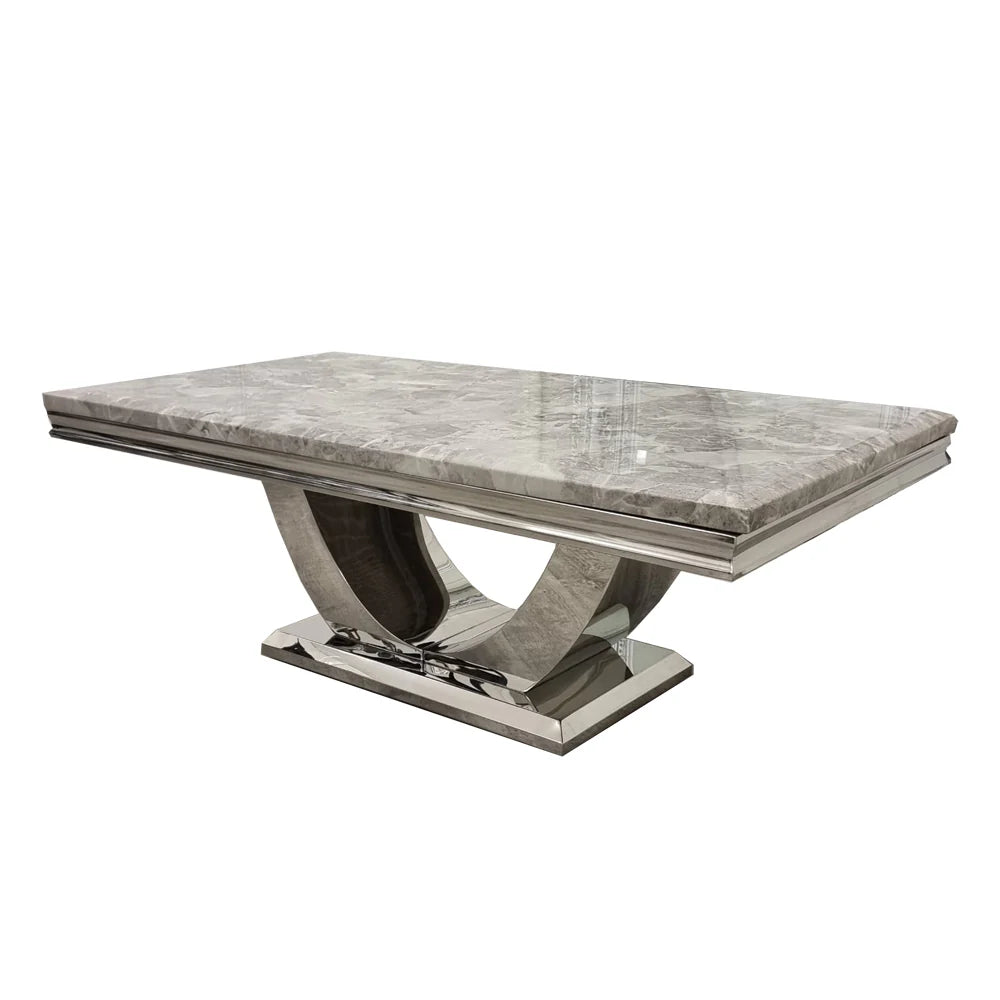 Arial Chrome Legs Marble Top Coffee Table