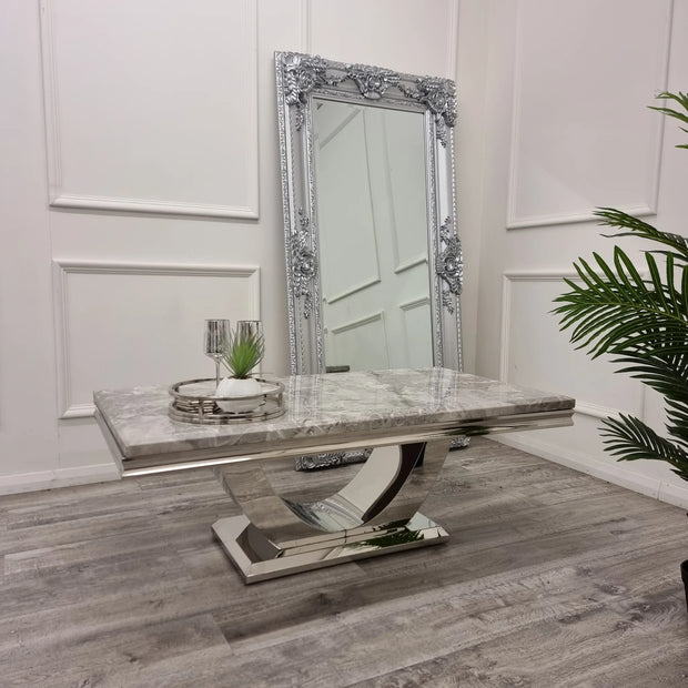 Arial Chrome Legs Marble Top Coffee Table
