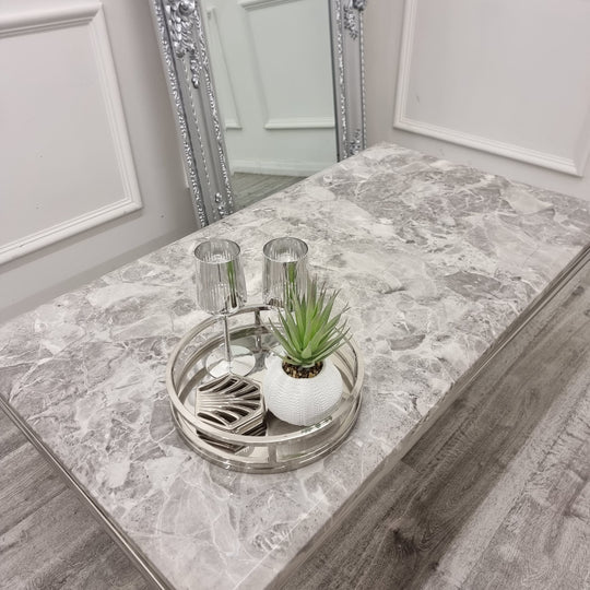 Arial Chrome Legs Marble Top Coffee Table