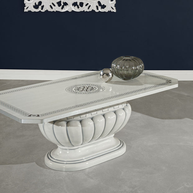 AURORA ITALIAN HIGH GLOSS WHITE & SILVER COFFEE TABLE H2O Classic DESIGN £349