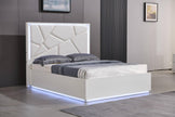 Rugby Ottoman-Storage High Glossy With LED Lights, Bluetooth Speaker, Charging Points