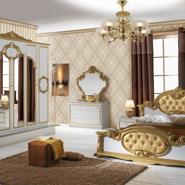 Borocoo Italian High Gloss Bedroom Set with 4 Doors Wardrobe Special Offer £999