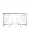 Beaumont Mirrored Silver Trim 3 Drawer 4 Door Sideboard Cabinet