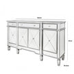 Beaumont Mirrored Silver Trim 3 Drawer 4 Door Sideboard Cabinet