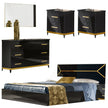 Elegance Modern Style Italian High Gloss Double Bed+ 4D Bedroom Set Ben Company