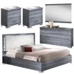 BEN COMPANY New Nicole Grey Padded HeadBoard High Gloss Italian Bedroom Set