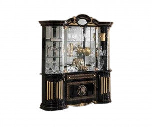 BEN COMAPNY BETTY BEIGE (ONYX) ITALIAN HIGH GLOSS 4 DOORS VITRINE/DISPLAY UNIT