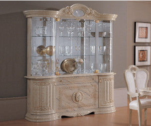BEN COMPANY BETTY BEIGE (ONYX) ITALIAN HIGH GLOSS 4 DOORS VITRINE/DISPLAY UNIT