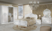 VILMA MEDUSA FACE ITALIAN 4 DOORS LARGE BEDROOM SET SPECIAL OFFER WHITE/GOLD