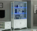 Ben Company Daniela Italian White-Silver 2 Door Display Cabinet
