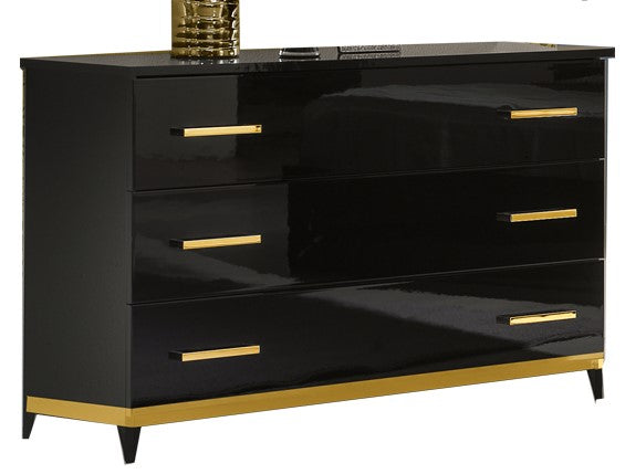 Elegance Modern Style Italian High Gloss Double Bed+ 4D Bedroom Set Ben Company