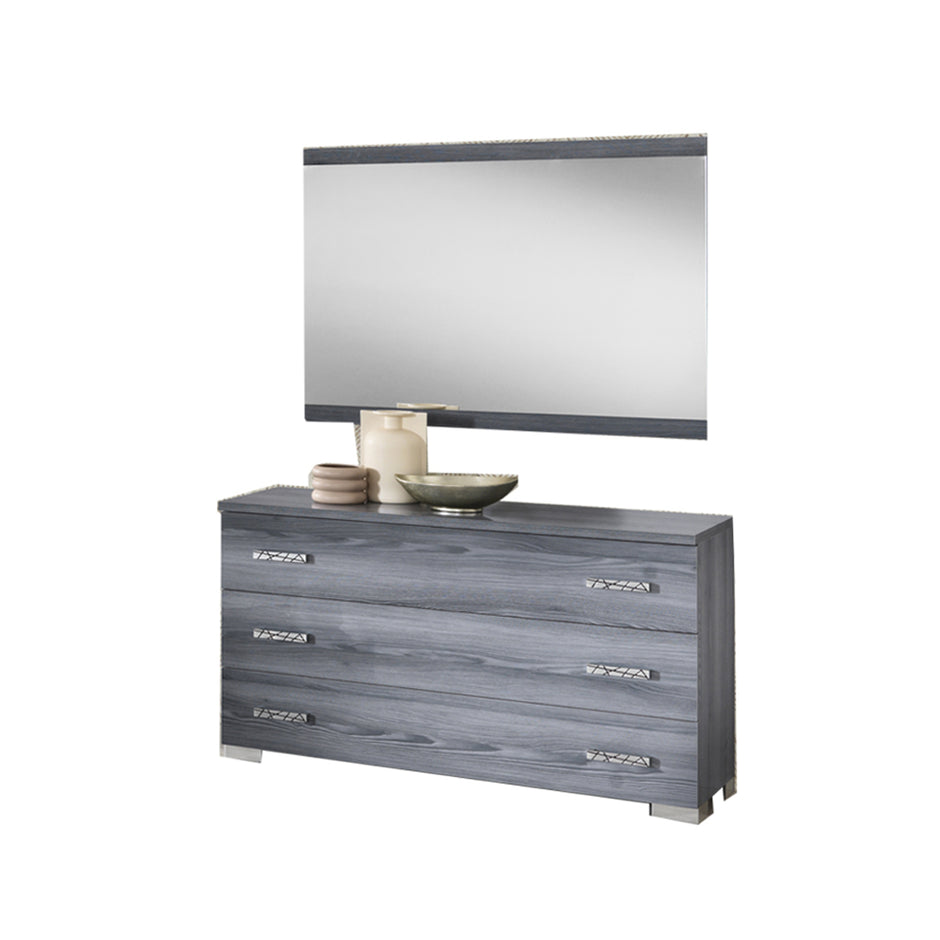 BEN COMPANY New Nicole Grey Padded HeadBoard High Gloss Italian Bedroom Set