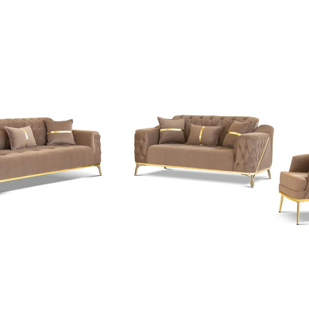 Jasmine Chesterfield Fabric Sofa Set