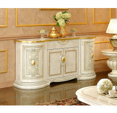 Leonardo Ivory & Gold High Gloss Finish Italian 4 Door Buffet Camel Group Italy