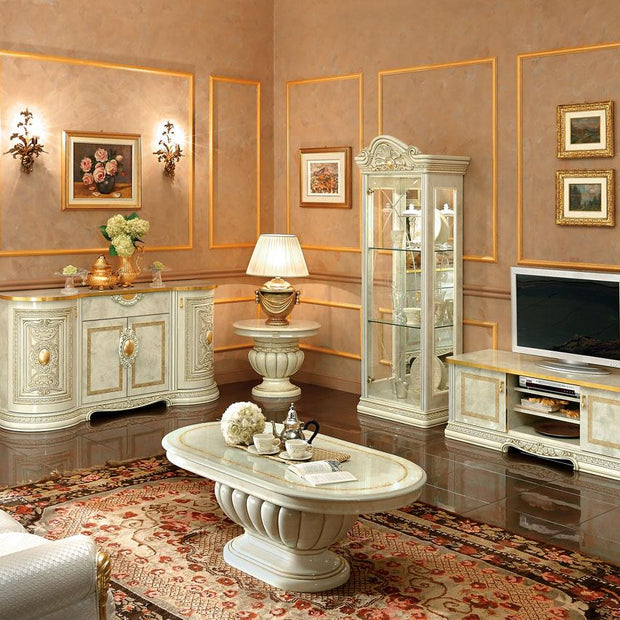 Camel Group Leonardo Ivory & Gold  Italian Coffee Table High Gloss Finish
