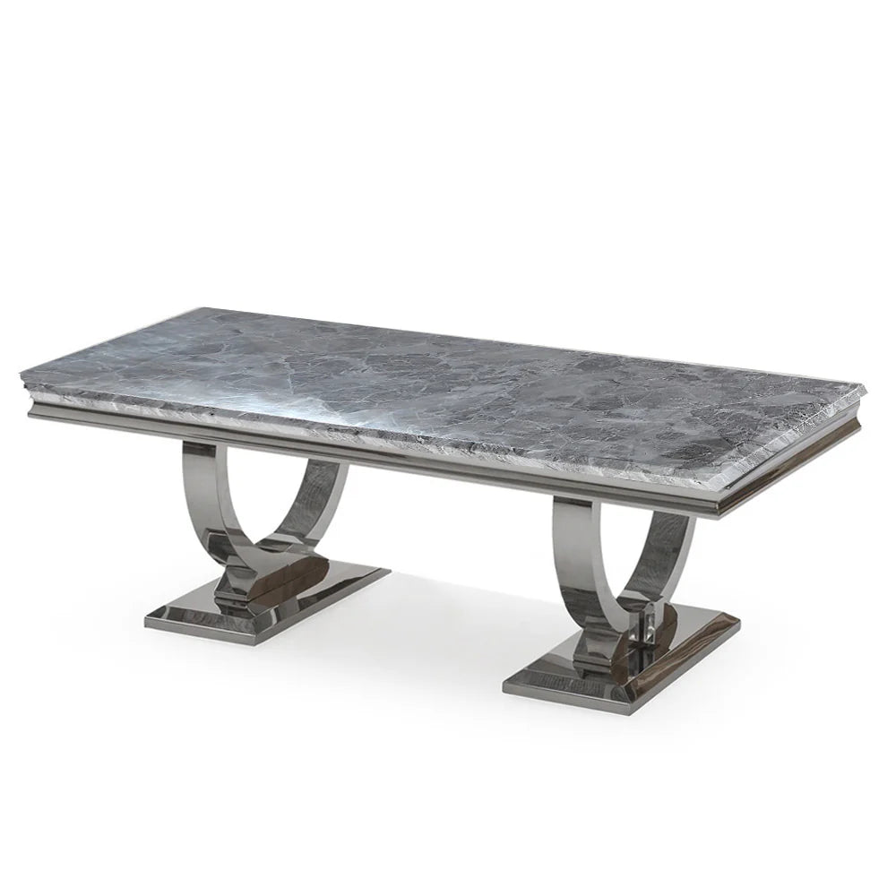 Arriana Chrome Legs Marble Top Coffee Table