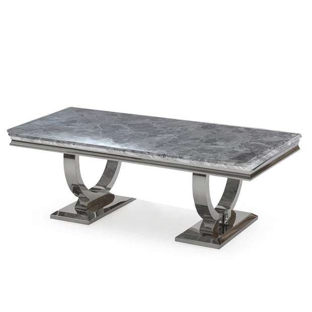 Arriana Chrome Legs Marble Top Coffee Table