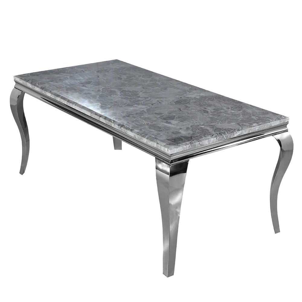Louis Luxury Italian 1m 1.4m 1.6m 1.8m 2m White Glass Gold Dining Table