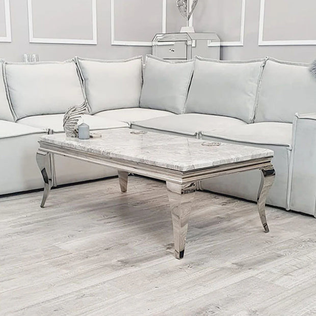 Louis Chrome Legs Marble Top Coffee Table