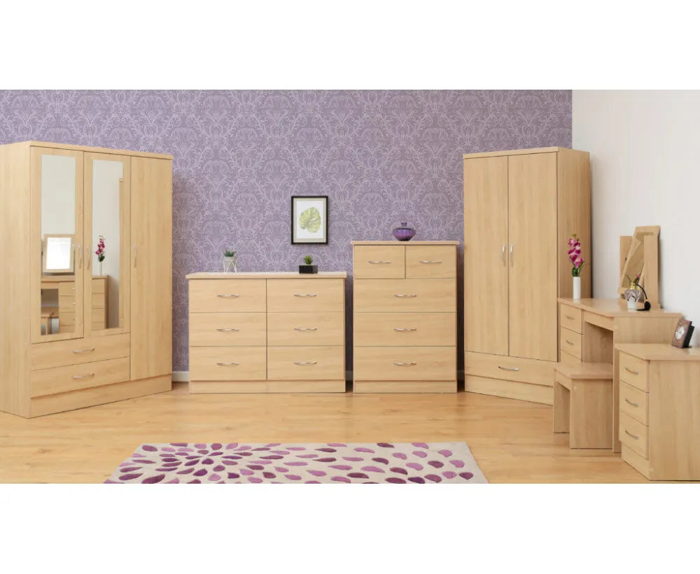 Nevada 3 Door 2 Drawer Wardrobe - Sonoma Oak Effect