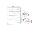 Nevada 2 Door 1 Drawer Wardrobe Bedroom Set White Gloss