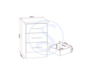 Nevada 2 Door 1 Drawer Wardrobe Bedroom Set White Gloss